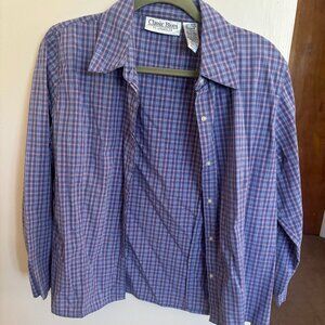 Classic Blues by Wrangler Plaid Button-Down Shirt | Size Large